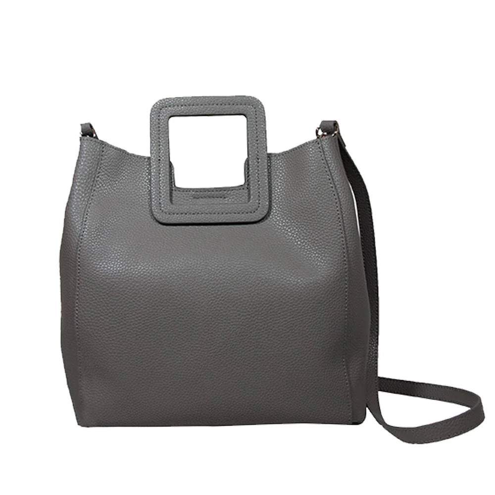 TMRW Studio Antonio Medium Leather Grey Satchel Bag